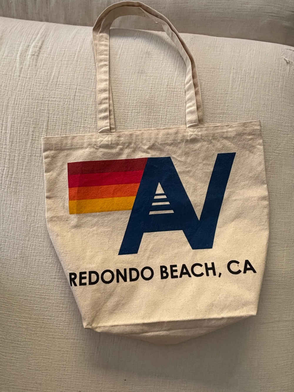 Aviator Nation Redondo Beach Canvas Tote with Retro Stripes